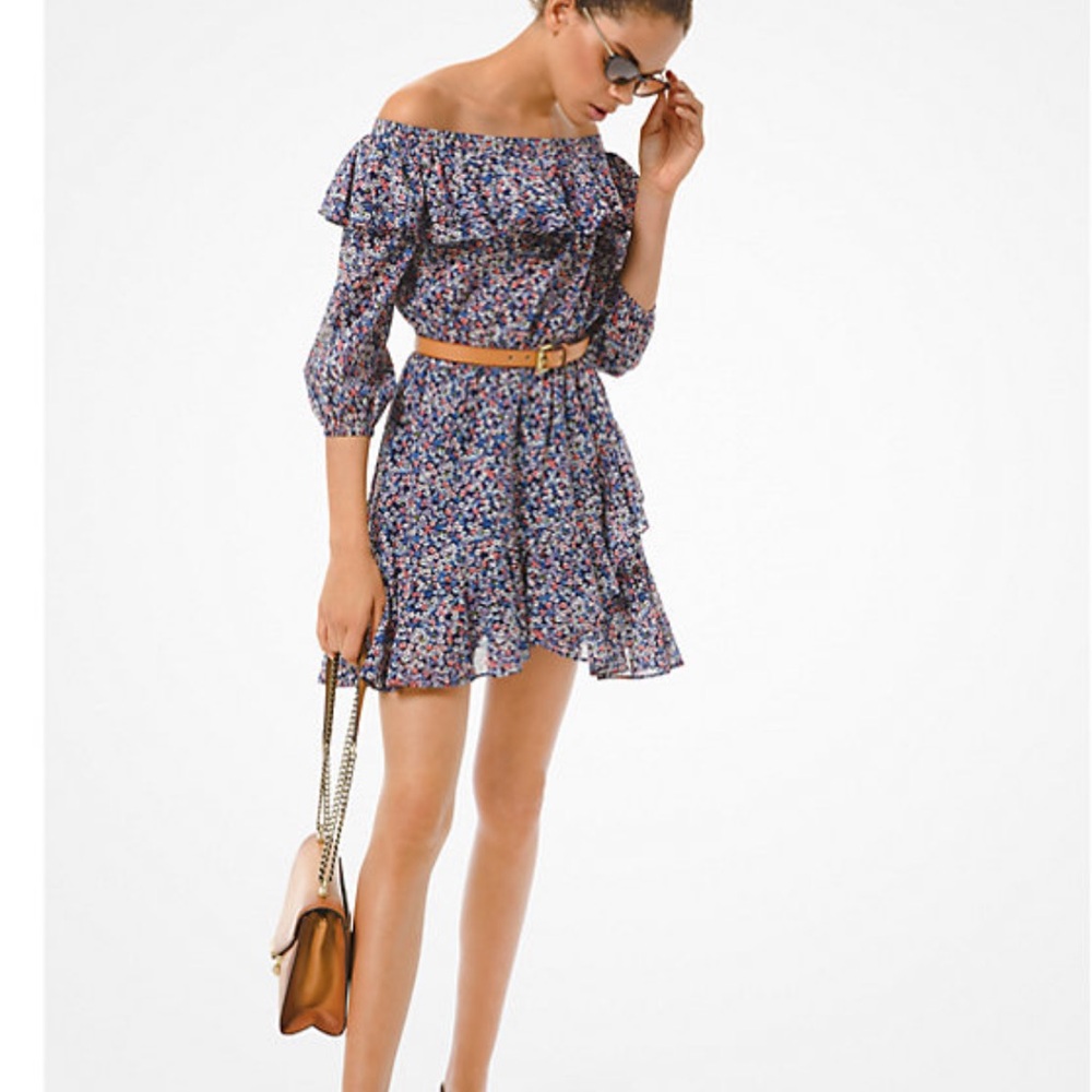 Michael Kors Strapless Floral Dress Festival
